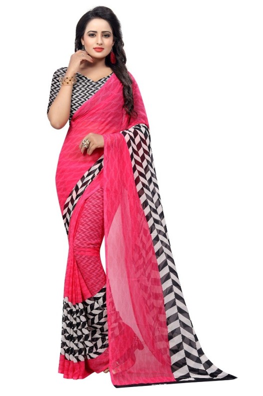 Fancy Georgette Printed Saree With blouse